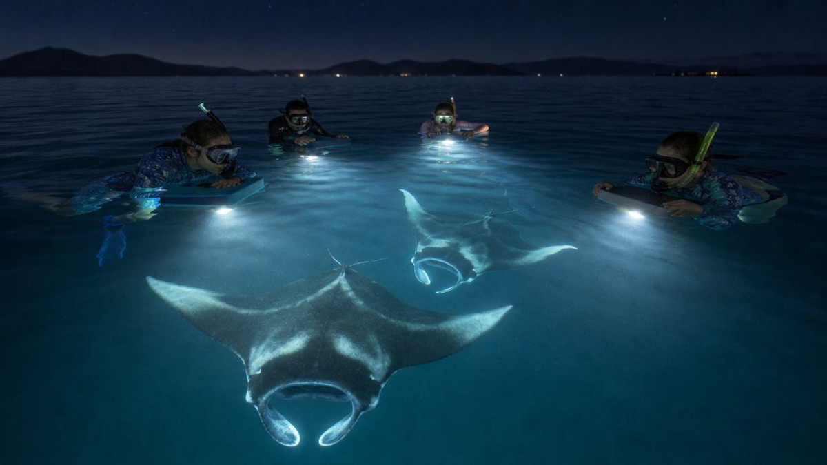 Beat the August Heat with Kona’s Best Manta Ray Night Snorkel | Sunlight on Water